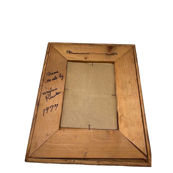 Country Flowers Original Art Painting Handmade Wood Frame Floral Vtg 12x10 - Picture 6 of 13